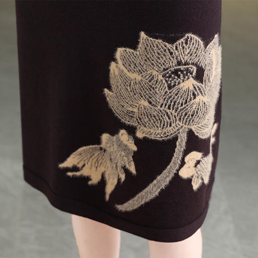 国风配大衣毛衣连衣裙新款提花内搭针织打底衫CC2890 商品图3