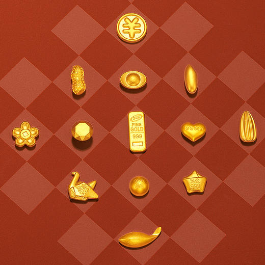周六福黄金元宝金条小金豆爱心赏金玩咖系列计价足金摆件投资金 商品图2