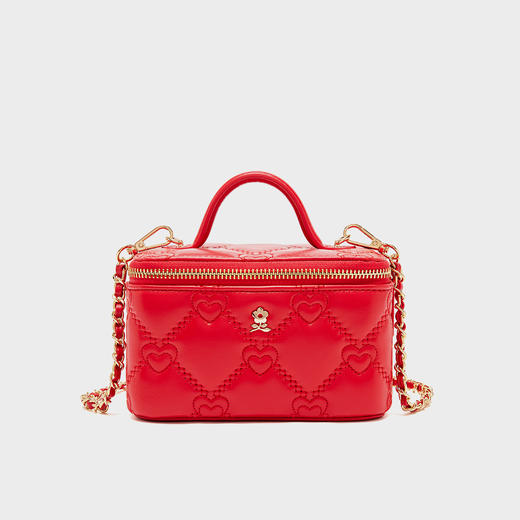 【蛇年中国红礼品系列】梦特娇新款心心相印盒子化妆包小挎包 商品图3