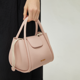 西木汀 少女灼华 牛皮手提菜篮子包女小众单肩斜挎包包