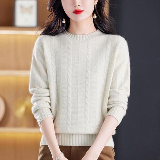时尚圆领螺纹羊毛衫，加厚纯色毛衣针织打底衫CC-17-5147 商品图2