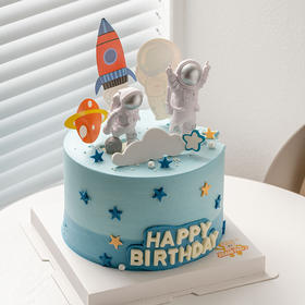 情景蛋糕 宇航员 牛奶奶油情景蛋糕 生日蛋糕 大理同城送