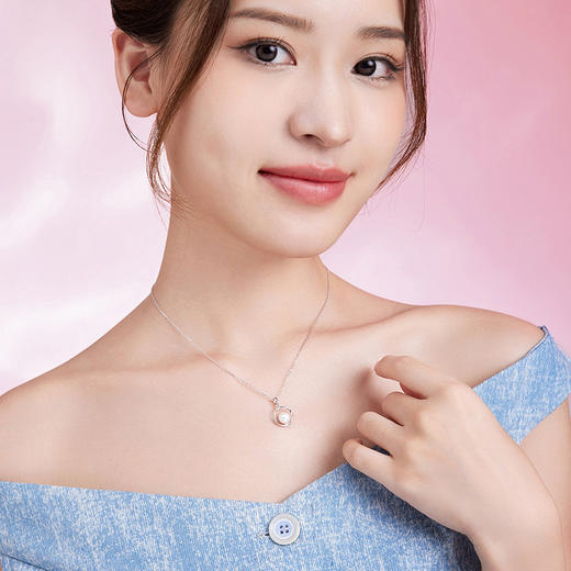 周六福S925银珍珠项链吊坠 涟漪之珠低调优雅送女友礼物官方旗舰 商品图5