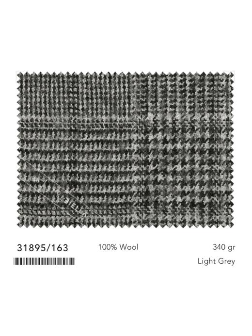 Stylbiella 澳洲美丽诺羊毛粗纺法兰绒340克灰色亲王格全麻衬套装 商品图5