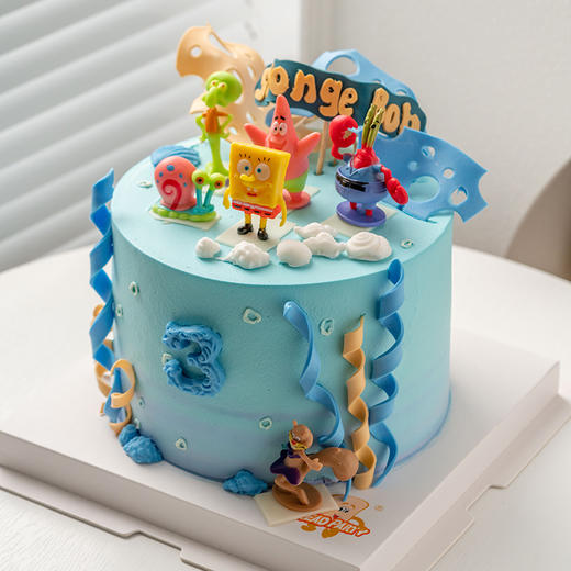 情景蛋糕 海绵宝宝 牛奶奶油情景蛋糕 生日蛋糕 大理同城送 商品图1