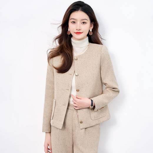 【上衣+裤子】罗蒙秋冬女装小香风女士休闲套装舒适通勤气质优雅百搭西服两件套女 商品图4