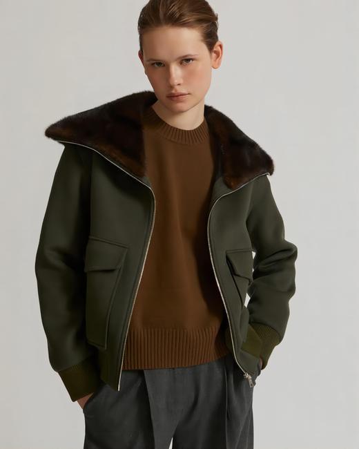 Yves Salomon - Jacket BCD - 女装 - 夹克 - 墨绿 商品图1