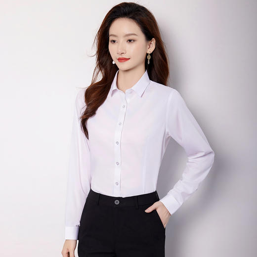 【含桑蚕丝】罗蒙女士长袖衬衫商务通勤简约百搭清新日常上装开衫女 商品图5
