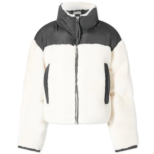 Shoreditch Ski Club - Woven Maya Shearling Puffer - Natural White & Blac - 女装 - 棉服 - 白色 商品图0