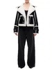 Shoreditch Ski Club - Leather Reva Shea Shearling Jacket - Black & White - 女装 - 夹克 - 黑白 商品缩略图3