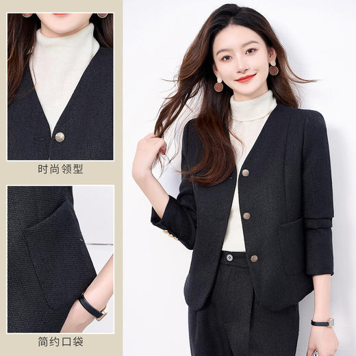 【上衣+裤子】罗蒙春秋款小香风女士套装气质优雅简约大方两件套 商品图10