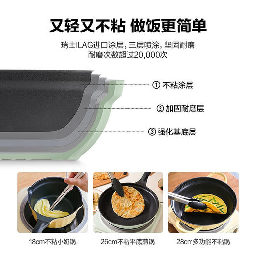北鼎（Buydeem）小奶锅辅食锅婴儿不粘锅热奶煮蛋一人用小奶锅雪平锅18cm小鹅黄 CP141 商品图4