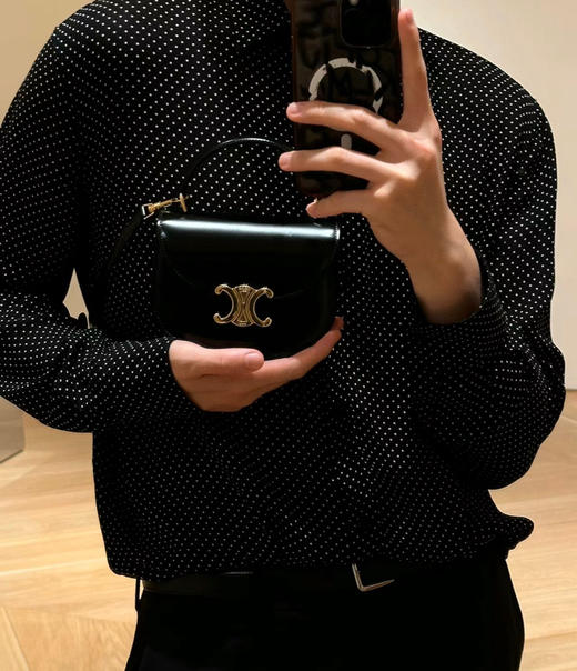 Celine迷你马鞍-黑色 商品图3