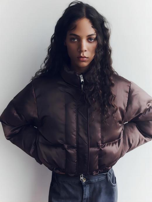 Shoreditch Ski Club - Woven Roux Puffer Jacket - Bitter Chocolate Brown - 女装 - 夹克 - 棕色 商品图1