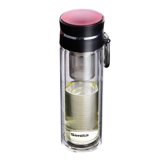 施密特（Simita）男女士双层玻璃杯茶水分离杯便携泡茶杯水杯子防烫高硼硅玻璃杯 名匠玻璃杯火山灰380ml MBL1010-038A 商品图6