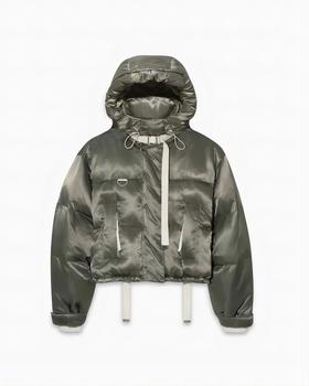 Shoreditch Ski Club - Woven Willow Ama Short Puffer - Steel Green - 女装 - 棉服 - 绿色