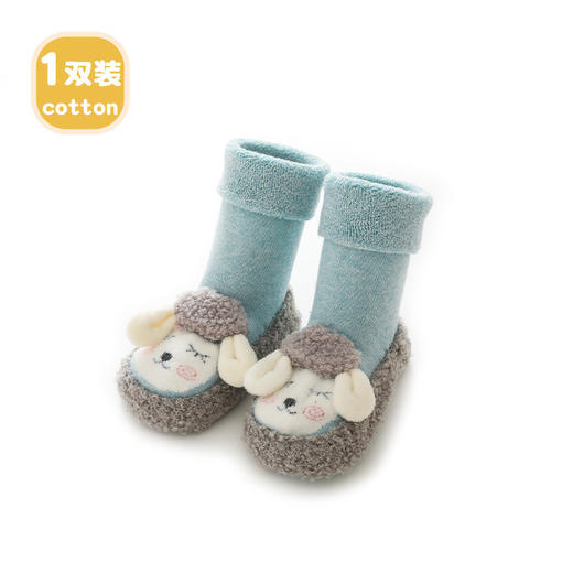 【宝宝地板袜软底舒适，胶点防滑】宝宝秋冬毛圈加厚更保暖，卡通防滑婴儿袜子鞋QQ 商品图8