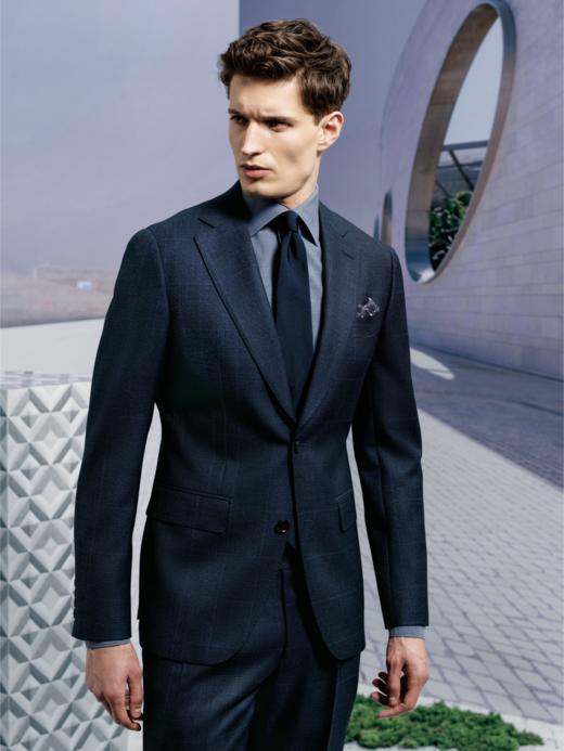 Stylbiella 澳洲美丽诺羊毛双经双纬高克重牛仔蓝全麻衬套装 商品图0