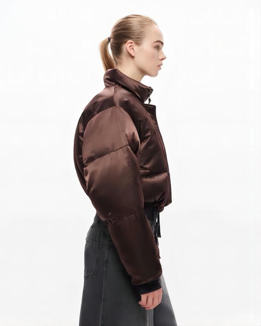 Shoreditch Ski Club - Woven Roux Puffer Jacket - Bitter Chocolate Brown - 女装 - 夹克 - 棕色 商品图3