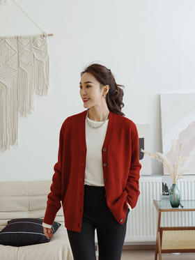 简约宽松款 全羊毛针织开衫