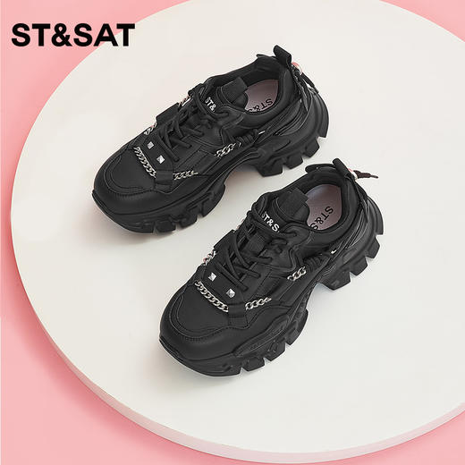 星期六潮酷厚底小白鞋高跟老爹鞋SS33112136 商品图1