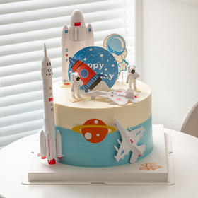 情景蛋糕 一飞冲天 航天航空 牛奶奶油情景蛋糕 生日蛋糕 大理同城送