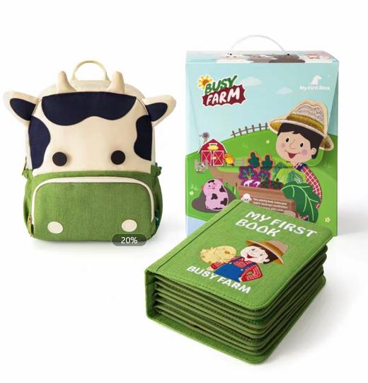 ELF my first book蒙特梭利早教布书 | 玩具土豪书婴儿宝宝满月礼物周岁儿童儿启蒙 | 第九阶段 忙碌的农场版 苹果绿  0岁+ 商品图0