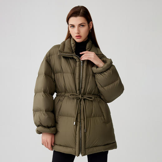 【中长款抽绳羽绒服】2023年秋冬新品女士90白鹅绒羽绒服加厚保暖羽绒外套 商品图1
