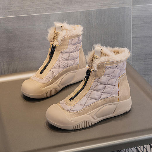 新款厚底保暖，防滑休闲女棉鞋新款冬季兔毛雪地靴LMS-6601 商品图0