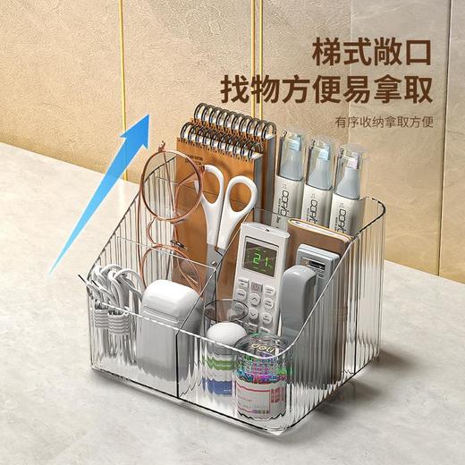 透明收纳盒化妆品整理盒护肤品笔筒化妆盒桌面口红化妆刷置物架桶 商品图2