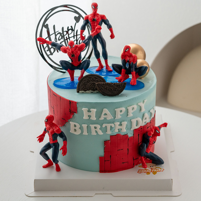 情景蛋糕 蜘蛛侠 牛奶奶油情景蛋糕 生日蛋糕 大理同城送