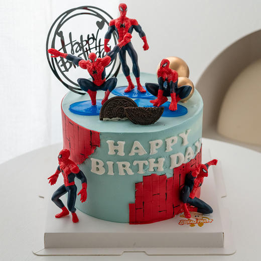情景蛋糕 蜘蛛侠 牛奶奶油情景蛋糕 生日蛋糕 大理同城送 商品图0