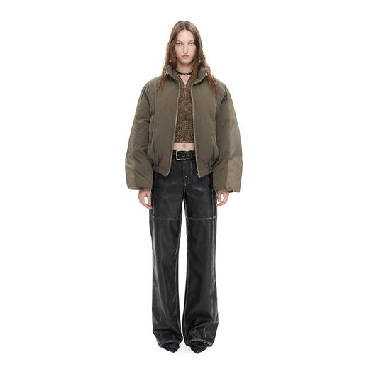 NUTH “小泡芙”｜棕色宽松拼接设计感厚款保暖棉服外套女 商品图3