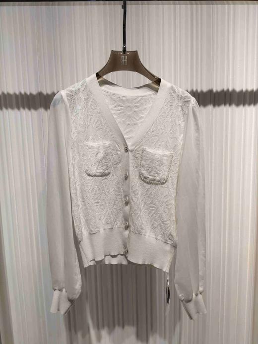 女装2023秋装新品休闲长袖V领拼色毛衣 2205-82193215▲ 商品图0