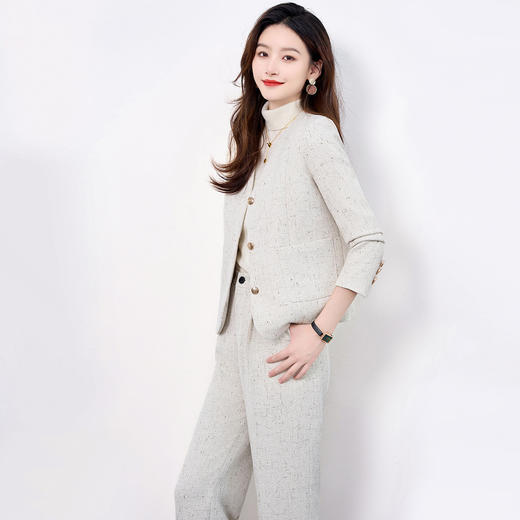 【上衣+裤子】罗蒙春秋款小香风女士套装气质优雅简约大方两件套 商品图4