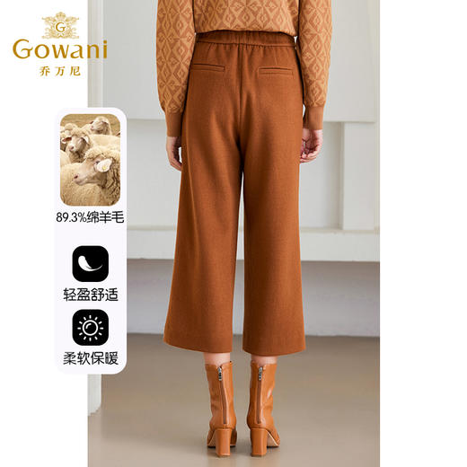 乔万尼羊毛裤女秋冬外穿新款阔腿裤ET4F857 商品图4
