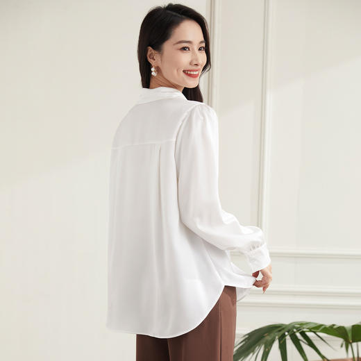 【简约商务】罗蒙四季款女式长袖衬衫百搭时尚清新百搭职场衬衫女 商品图3