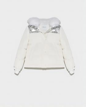 Yves Salomon - Down Jacket Skiwear - 女装 - 滑雪夹克 - 白色/银色