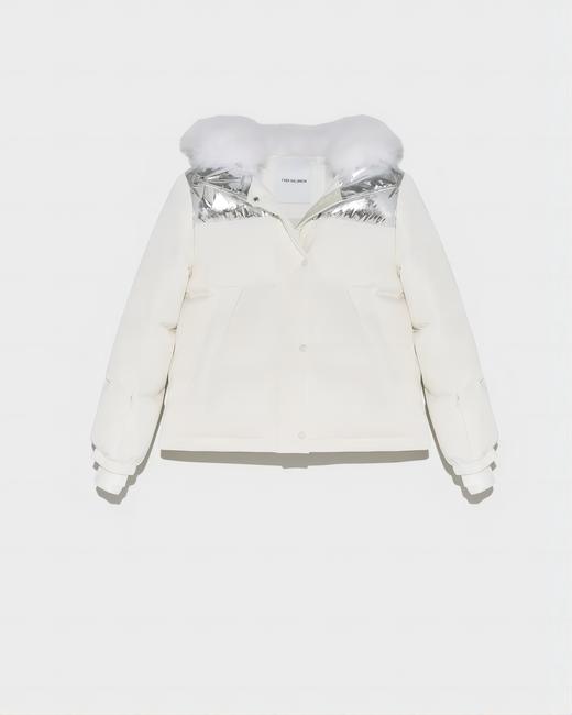 Yves Salomon - Down Jacket Skiwear - 女装 - 滑雪夹克 - 白色/银色 商品图0