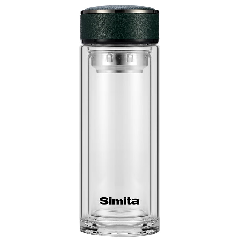 施密特（Simita）木星双层玻璃杯茶水分离男女士泡茶杯带茶漏便携过滤泡茶喝水杯子 藏蓝330ml MBL1009-033A