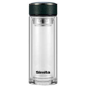 施密特（Simita）木星双层玻璃杯茶水分离男女士泡茶杯带茶漏便携过滤泡茶喝水杯子 藏蓝330ml MBL1009-033A