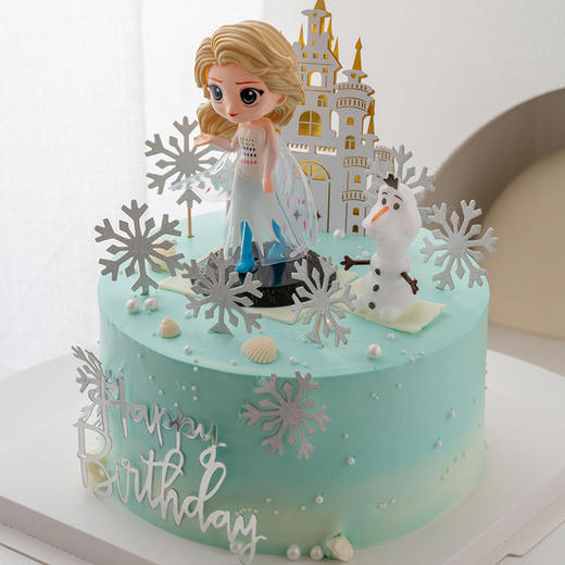 情景蛋糕 冰雪奇缘 艾莎公主 牛奶奶油情景蛋糕 生日蛋糕 大理同城送 商品图3