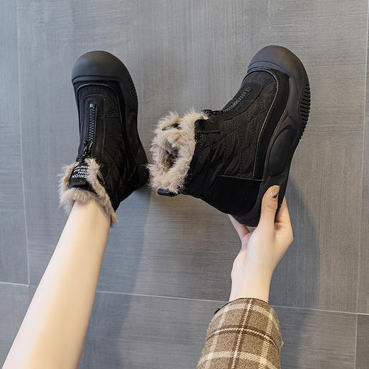新款厚底保暖，防滑休闲女棉鞋新款冬季兔毛雪地靴LMS-6601 商品图2