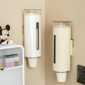 一次性杯子自动取杯器家用饮水机水杯纸杯壁挂式防尘收纳置物架子