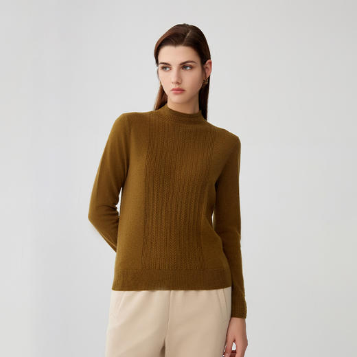 【半价款半高领羊绒衫】羊绒世家秋冬新品女士100%山羊绒衫内搭保暖毛衣 商品图2