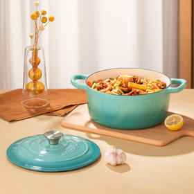 三禾锅具 汤锅铸铁珐琅锅炖锅煲汤锅电磁炉通用  24CM  ZT22A2 蓝色