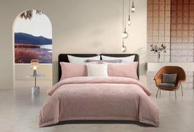 曼庭生活华夫格压花绒四件套