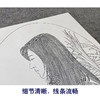 【大彩图】盘虎杰工笔画白描底稿小品《祈祷》现代人物高清打印稿HJ42 商品缩略图4