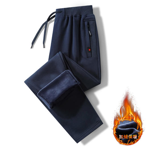 【圈】【新款DSK】大依优型大码加绒裤子男士休闲长裤卫裤宽松运动裤冬款松紧腰 商品图2