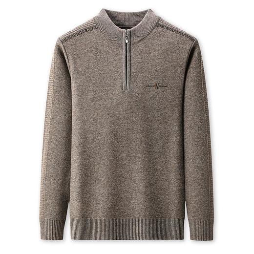 羊毛混纺加厚针织衫毛衣秋冬季新款立领拉链休闲百搭保暖羊毛衫男 商品图4